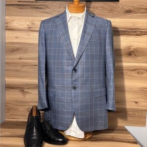 Ermenegildo Zegna blue/grey cashmere and silk blazer Size 44R